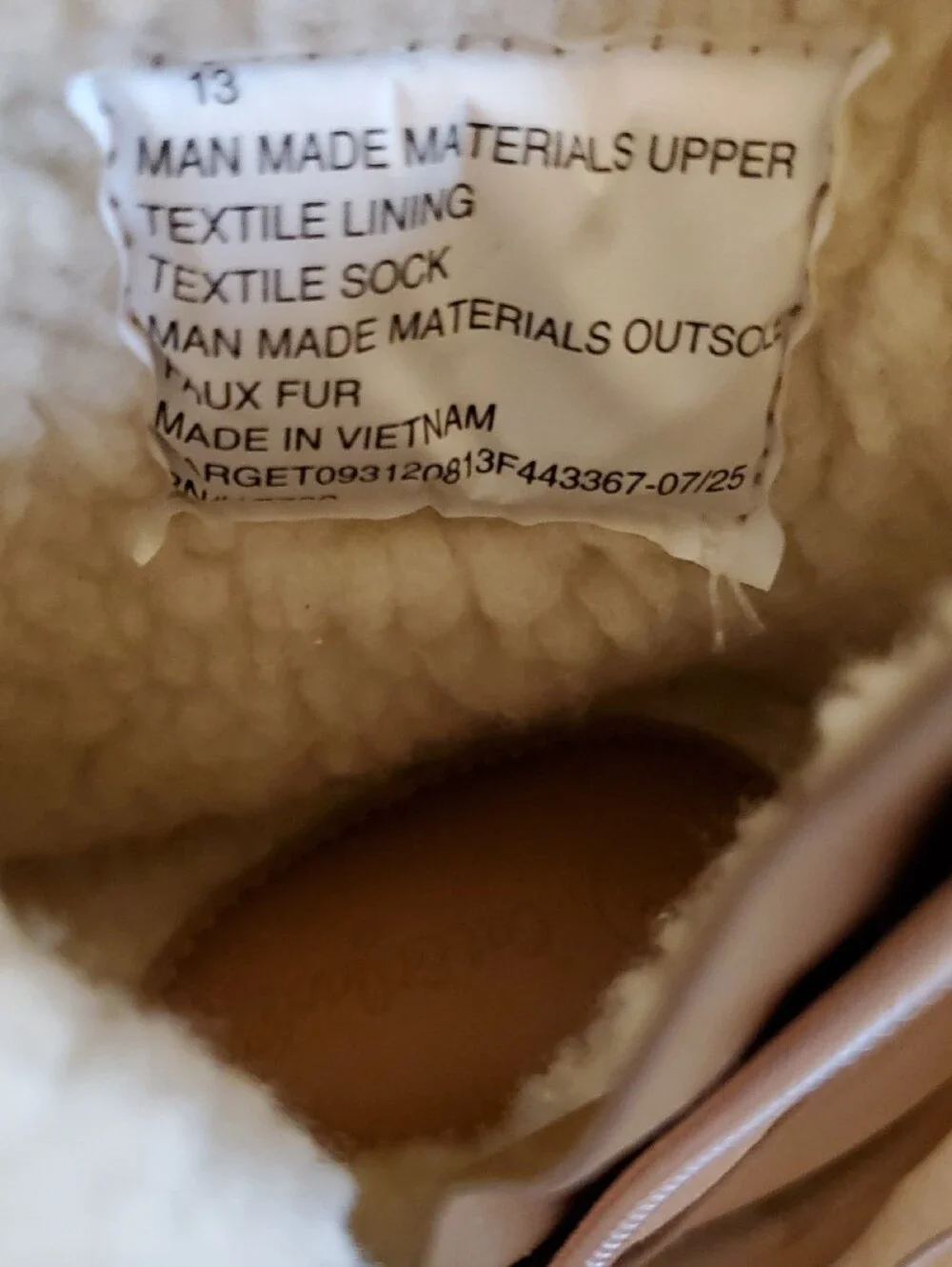 Cat & Jack Cognac/Honor Faux Suede Sherpa-Lined Ankle Boots Toddler Size 13 NWT